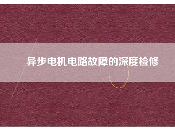 異步電機(jī)電路故障的深度檢修