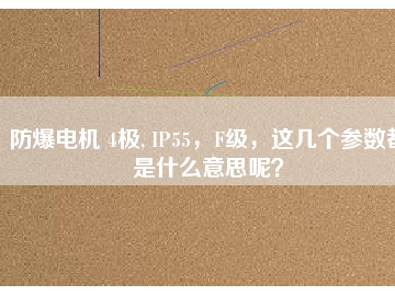 防爆電機 4極, IP55，F級，這幾個參數都是什么意思呢？