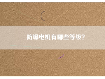 防爆電機有哪些等級？