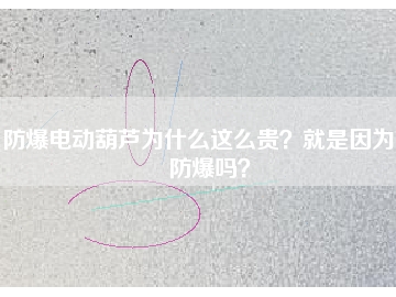 防爆電動葫蘆為什么這么貴？就是因為能防爆嗎？