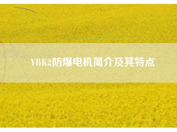 YBK2防爆電機簡介及其特點