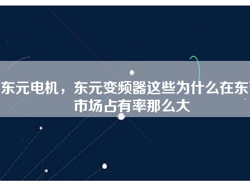東元電機，東元變頻器這些為什么在東莞市場占有率那么大