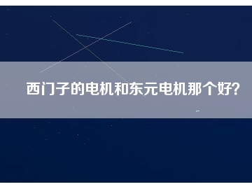 西門子的電機(jī)和東元電機(jī)那個好？
