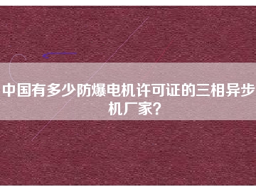 中國有多少防爆電機許可證的三相異步電機廠家？