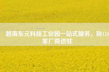 越南東元科技工業(yè)園一站式服務(wù)，拚150家廠商進(jìn)駐