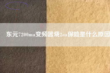 東元7200ma變頻器燒2oa保險是什么原因 東元7200ma變頻器燒2oa保險是什么原因