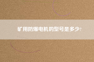 礦用防爆電機(jī)的型號是多少? 礦用防爆電機(jī)的型號是多少?