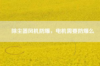 除塵器風(fēng)機(jī)防爆，電機(jī)需要防爆么