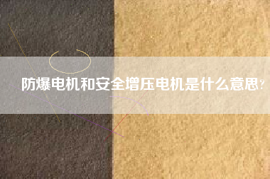 防爆電機(jī)和安全增壓電機(jī)是什么意思?