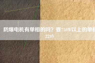 防爆電機(jī)有單相的嗎？要750W以上的單相220V